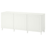 BESTÅ Storage combination with doors, white, Smeviken/Kabbarp white, 180x42x74 cm