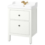 HEMNES / RUTSJÖN Wash-stnd w drawers/wash-basin/tap, white, 62x49x95 cm