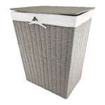 Laundry Basket Nice, wicker, grey