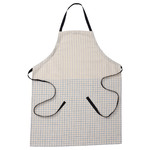 RÖDKNOT Apron, check pattern/grey-blue light beige, 70x92 cm