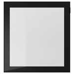 GLASSVIK Glass door, black, clear glass, 60x64 cm