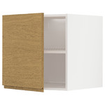 METOD Top cabinet for fridge/freezer, white/Voxtorp oak effect, 60x60 cm