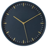 SKÄRIG Wall clock, low-voltage/blue, 26 cm