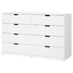 NORDLI Chest of 8 drawers, white, 160x99 cm