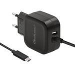 Qoltec Wall Charger EU Plug 17W | 5V | 3.4A | USB + USB Type C