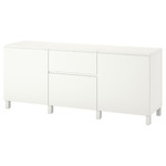 BESTÅ Storage combination with drawers, white/Västerviken/Stubbarp white, 180x42x74 cm