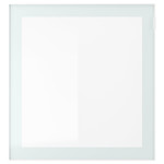 GLASSVIK Glass door, white/light green frosted glass, 60x64 cm