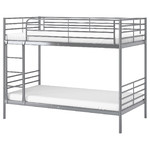 SVÄRTA Bunk bed frame, silver colour, 90x200 cm