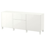 BESTÅ Storage combination with drawers, white, Selsviken high-gloss/white, 180x40x74 cm