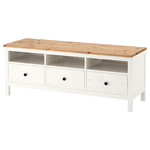 HEMNES TV bench, white stain, light brown, 148x47x57 cm