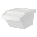 SORTERA Waste sorting bin with lid, white, 37 l