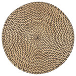 LÄTTAD Place mat, seagrass black, black, 37 cm