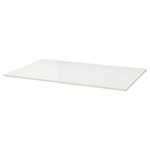 TORSBY Table top, high-gloss white, 135x85 cm