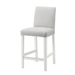 BERGMUND Bar stool with backrest, white, Orrsta light grey, 62 cm