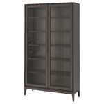 REGISSÖR Glass-door cabinet, brown, 118x203 cm