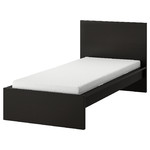 MALM Bed frame with mattress, black-brown/Åbygda firm, 90x200 cm
