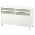 BESTÅ TV bench with doors, Lappviken white, Lappviken/Stubbarp white, 120x42x74 cm