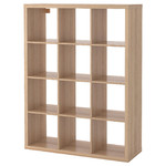 KALLAX Shelving unit, white stained oak effect, 112x147 cm