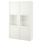 BESTÅ Storage combination w glass doors, Hanviken/Sindvik white, clear glass, 120x40x192 cm