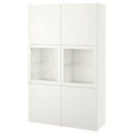 BESTÅ Storage combination w/glass doors, white, Lappviken white, clear glass, 120x40x192 cm