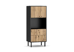 Cabinet Bospe 2S2D LE, black/wotan oak
