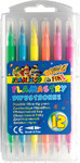 Flamingo Double Fibre-Tip Pens Fine & Brush 12 Colours