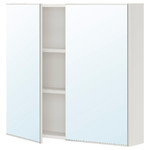 ENHET Mirror cabinet with 2 doors, white, 80x17x75 cm