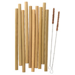 OKUVLIG Drinking straws/cleaning brushes, bamboo, palm