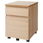 MALM Drawer unit on casters, white stained oak veneer