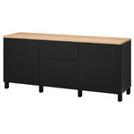 BESTÅ Storage combination with drawers, black-brown, Lappviken/Stubbarp black-brown, 180x42x76 cm
