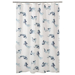 VATTENSJÖN Shower curtain, white blue/fish, 180x200 cm