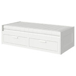 BRIMNES Day-bed w 2 drawers/2 mattresses, white/Åfjäll firm, 80x200 cm