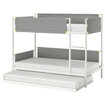 VITVAL Bunk bed frame with underbed, white/light grey, 90x200 cm
