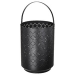 URSKILJA Lantern for block candle, black, 22 cm