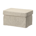 STRANDMON Slipcover for footstool, Risane natural