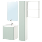 ENHET Bathroom, white/pale grey-green, 64x43x65 cm