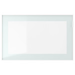 GLASSVIK Glass door, white/light green clear glass, 60x38 cm