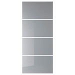 BJÖRNÖYA 4 panels for sliding door frame, grey tinted effect, 100x236 cm