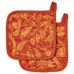 HÖSTAGILLE Pot holder, orange, 21x21 cm