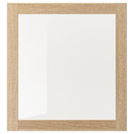 SINDVIK Glass door, white stained oak effect, clear glass, 60x64 cm