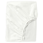 FÄRGMÅRA Fitted sheet, white, 180x200 cm