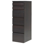 MALM Chest of 6 drawers, black-brown, mirror glass, 40x123 cm