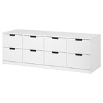 NORDLI Chest of 8 drawers, white, 160x54 cm