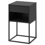 VIKHAMMER Nightstand, black, 40x39 cm