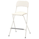 FRANKLIN Bar stool with backrest, foldable, white/white, 63 cm