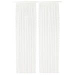 LILLYANA Sheer curtains, 1 pair, white, flower, 145x300 cm