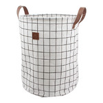GoodHome Laundry Basket Aetna 38 x 48 cm, white/black