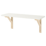 BURHULT / SANDSHULT Wall shelf, white, aspen, 59x20 cm