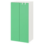 SMÅSTAD / PLATSA Wardrobe, white, green, 60x40x123 cm