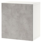 BESTÅ Shelf unit with door, white, Kallviken light grey, 60x42x64 cm